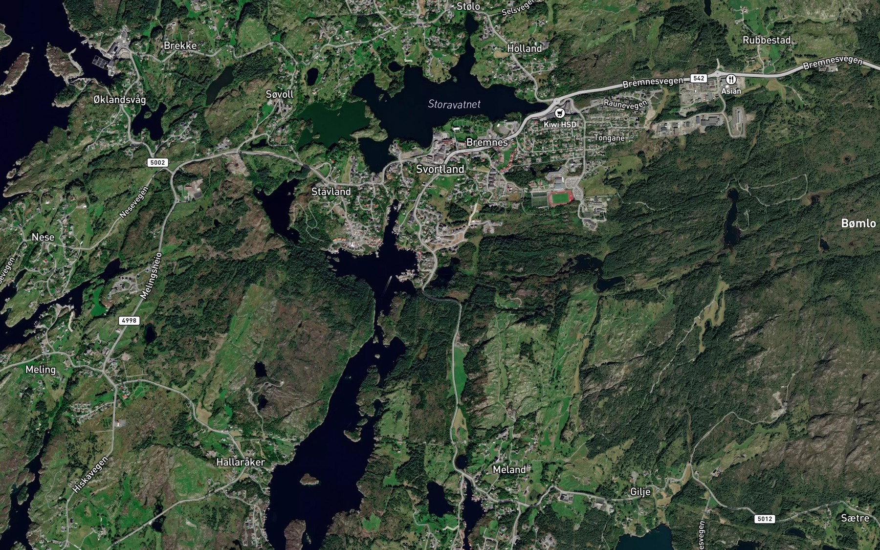 Satellite map of the Tverravatnet