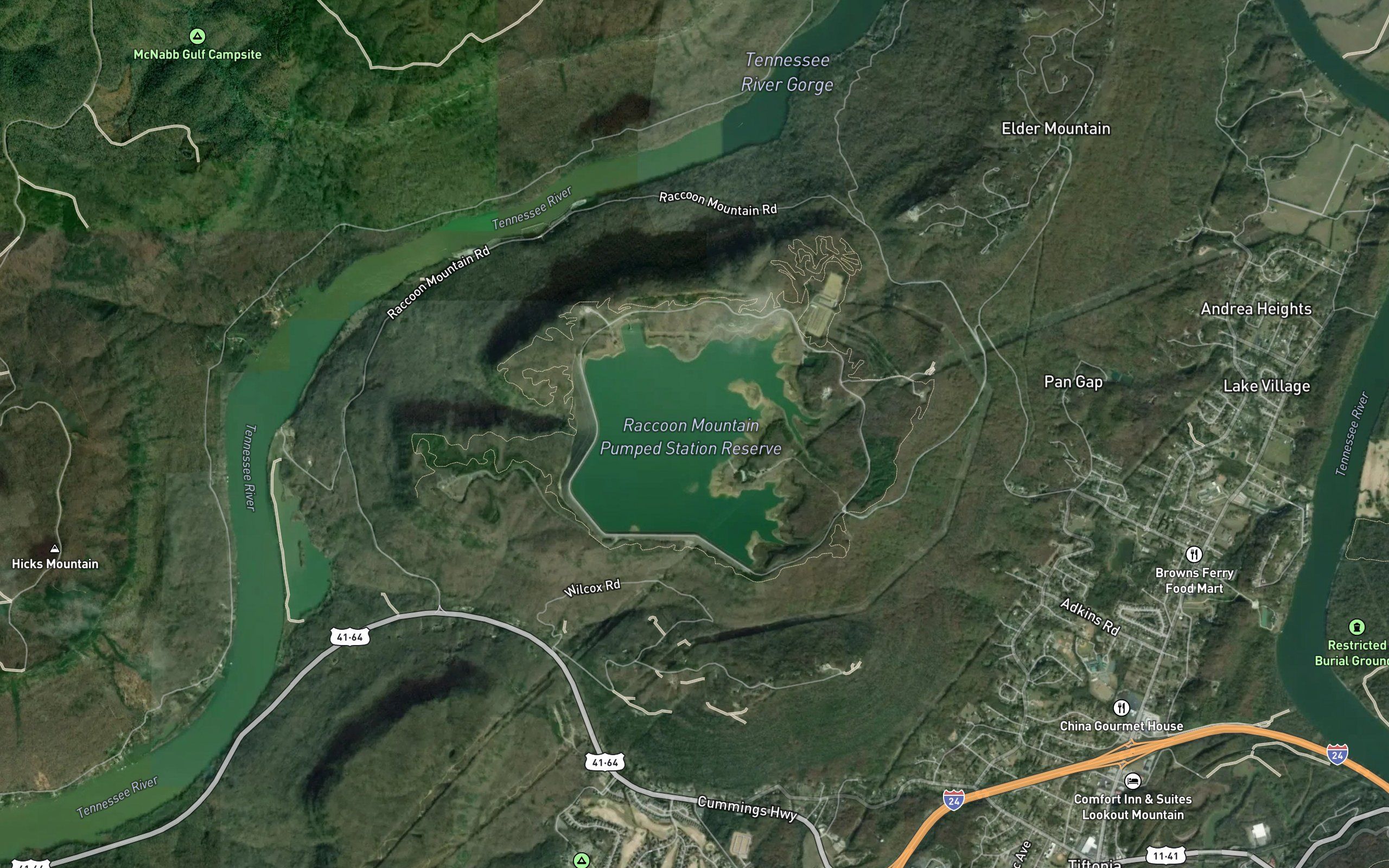 Raccoon Mountain Pumped Storage Dam and Reservoir