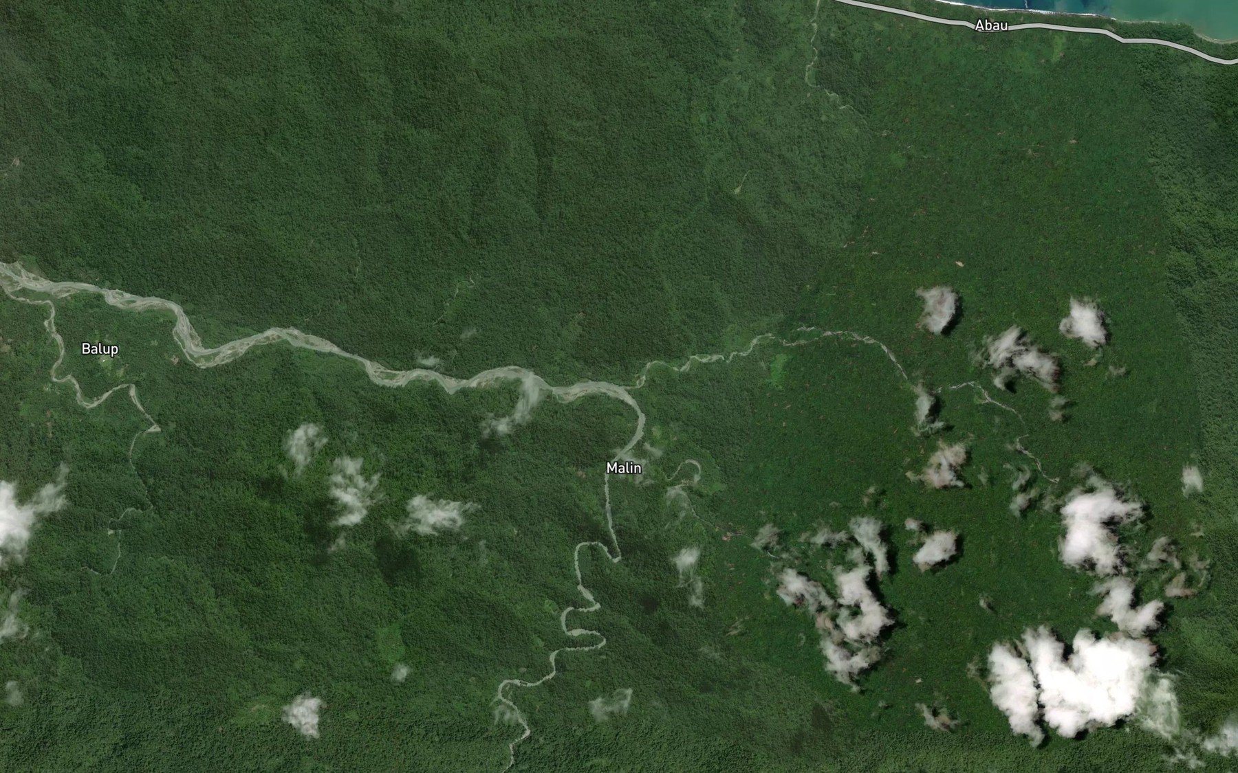 Satellite map of the Mon Creek