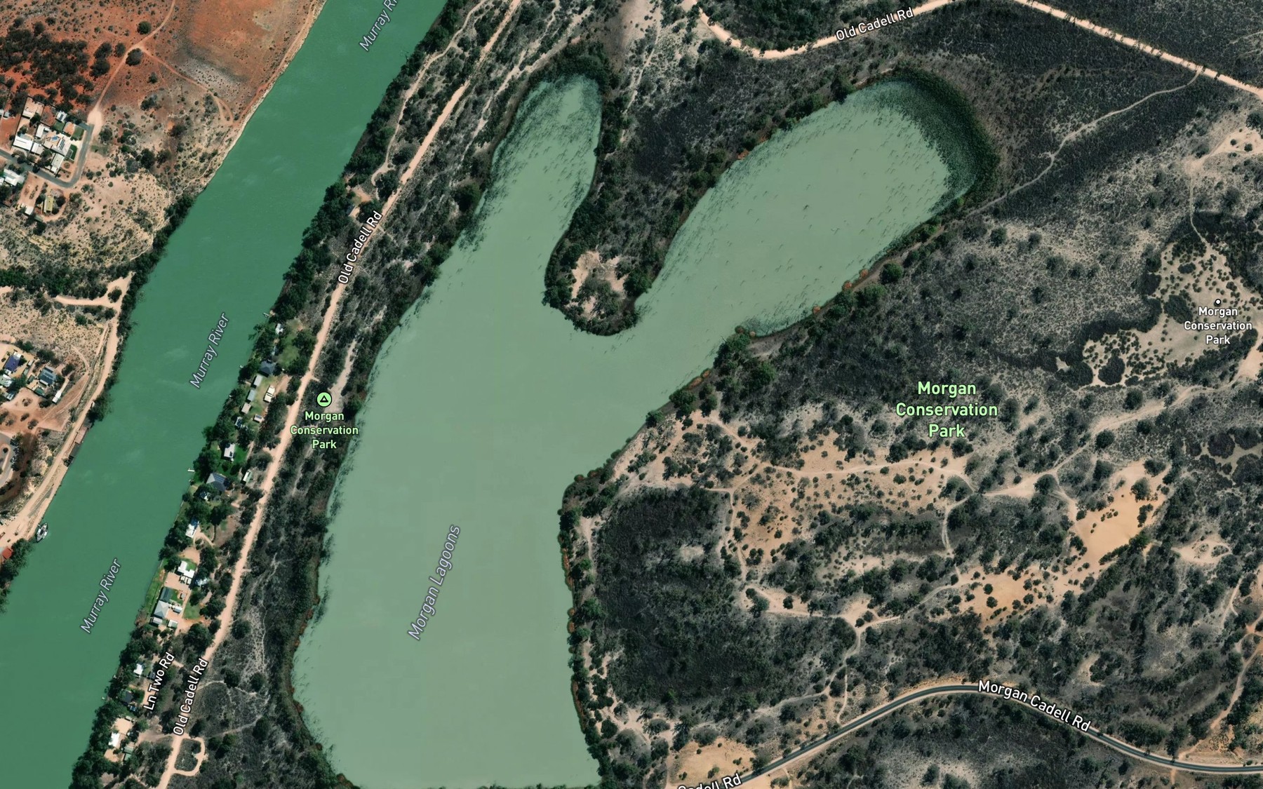 Satellite map of the Morgan Lagoons
