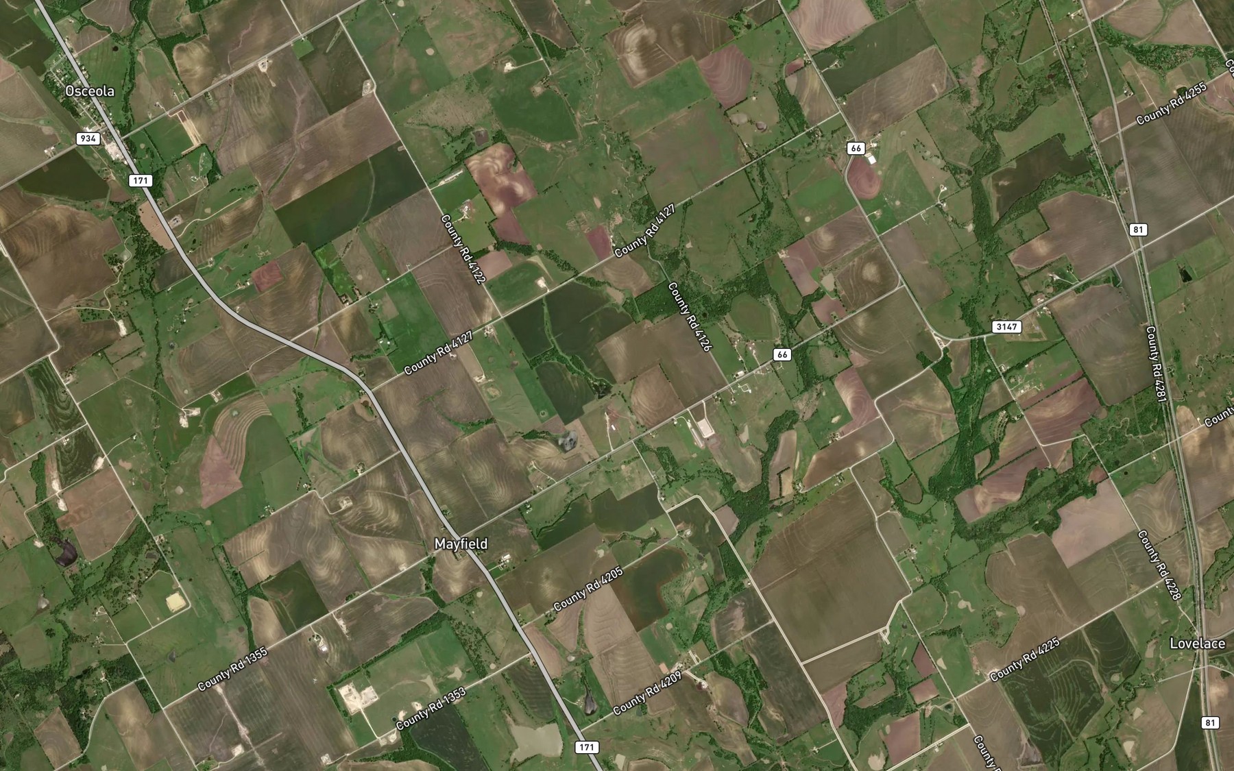 Satellite map of the Grade Stabilization Structure 105 Reservoir