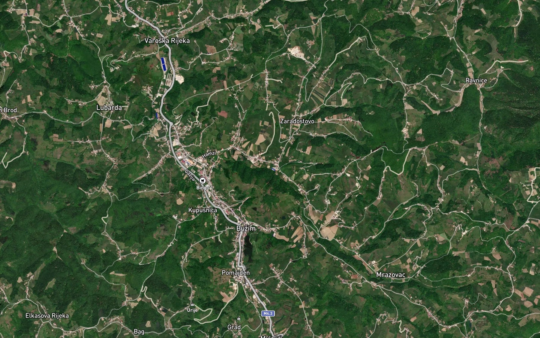 Satellite map of the Mrazovac