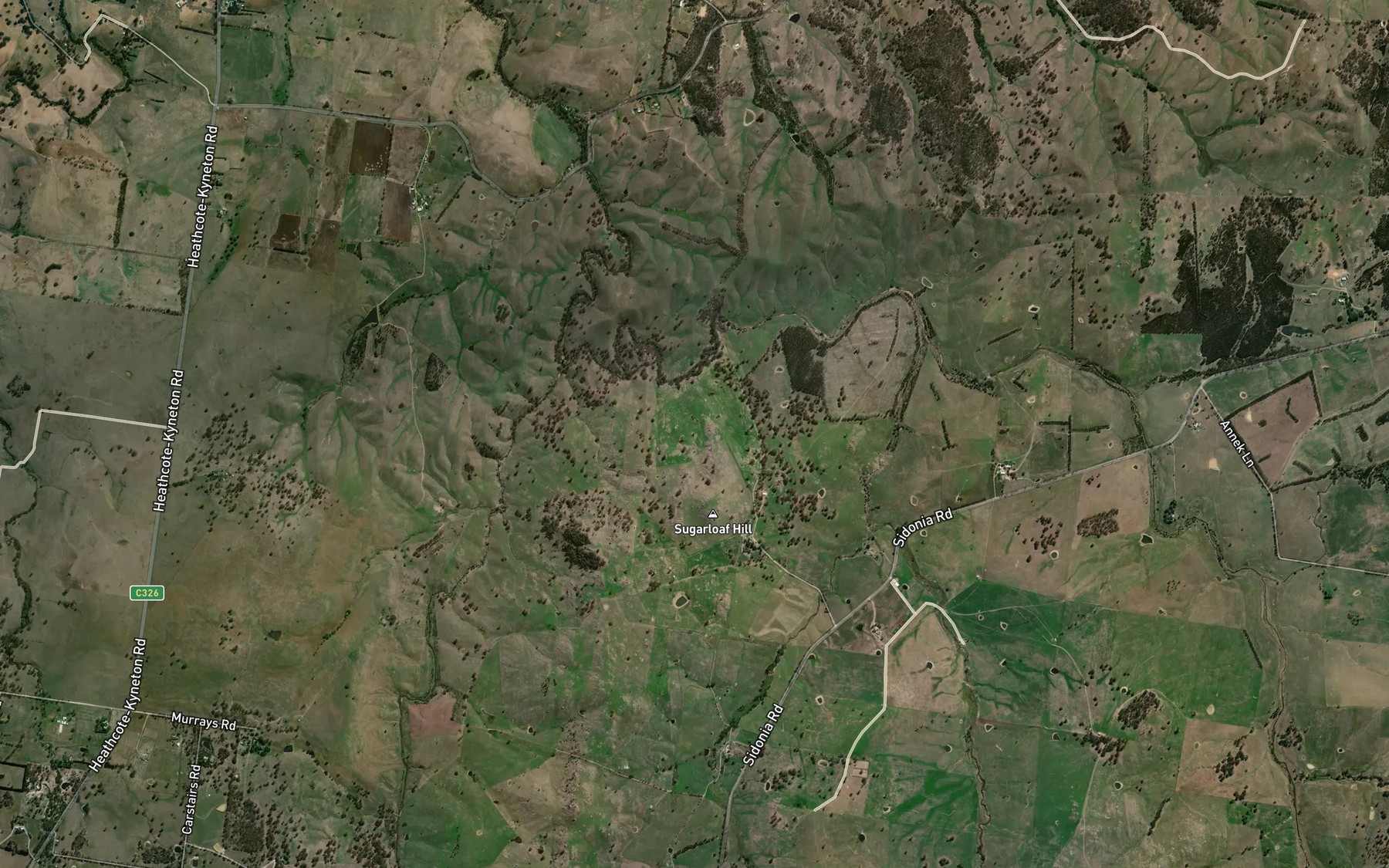 Satellite map of the Jews Harp Creek