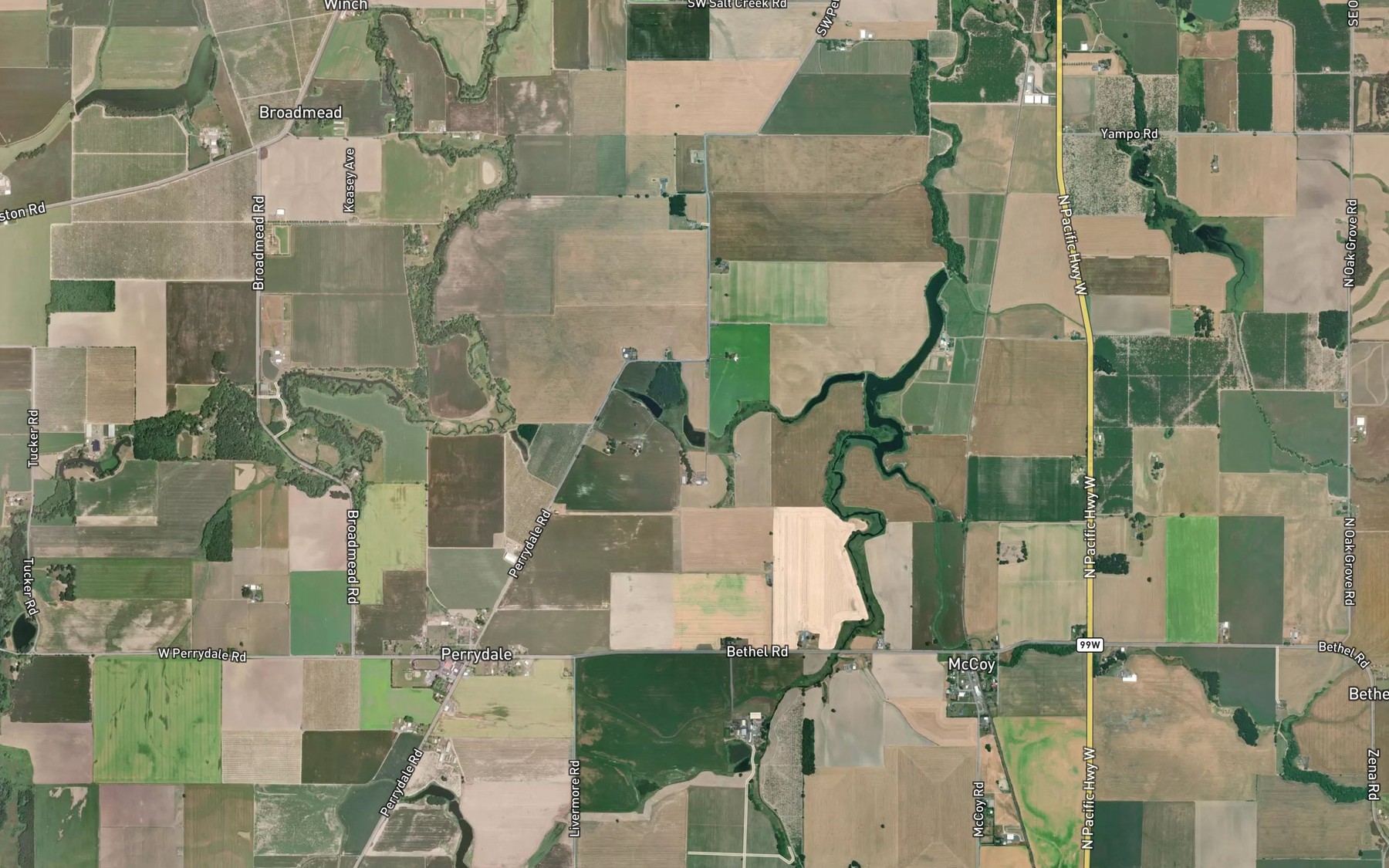 Satellite map of the Wilson Reservoir