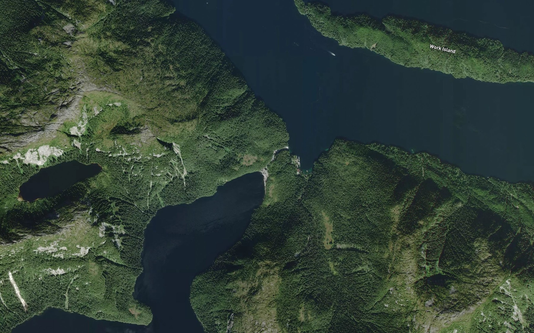 Satellite map of the Butedale Creek