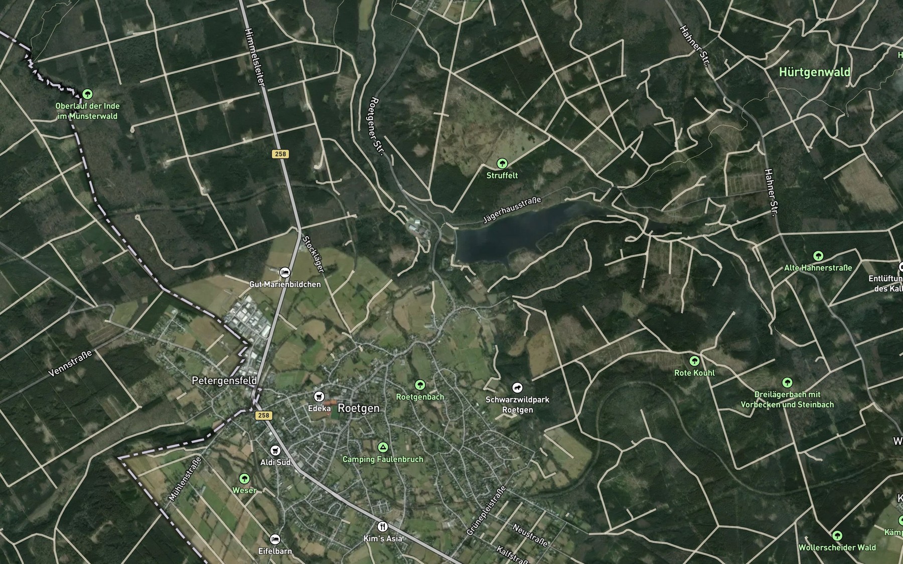 Satellite map of the Schleebach