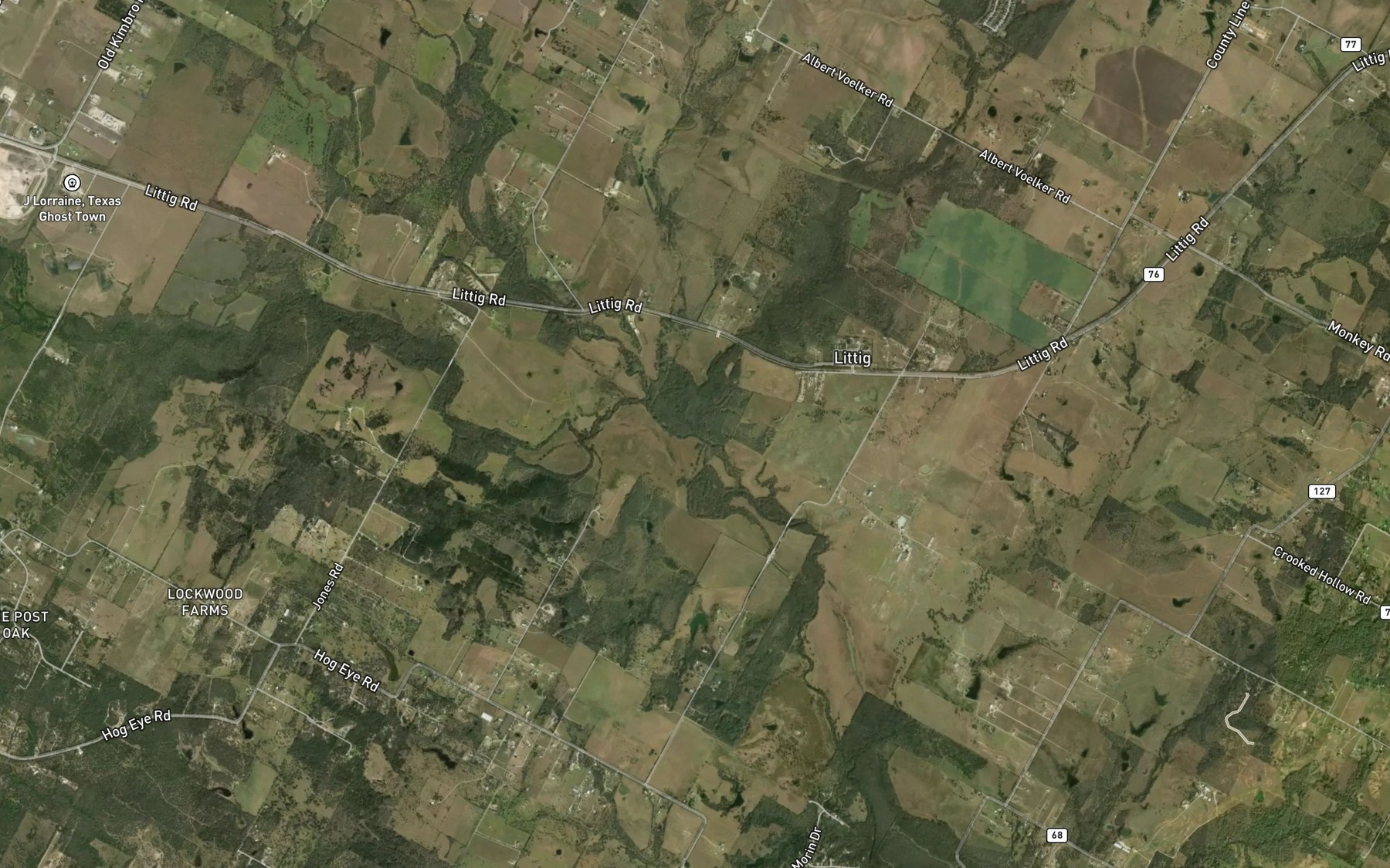 Satellite map of the Dry Creek