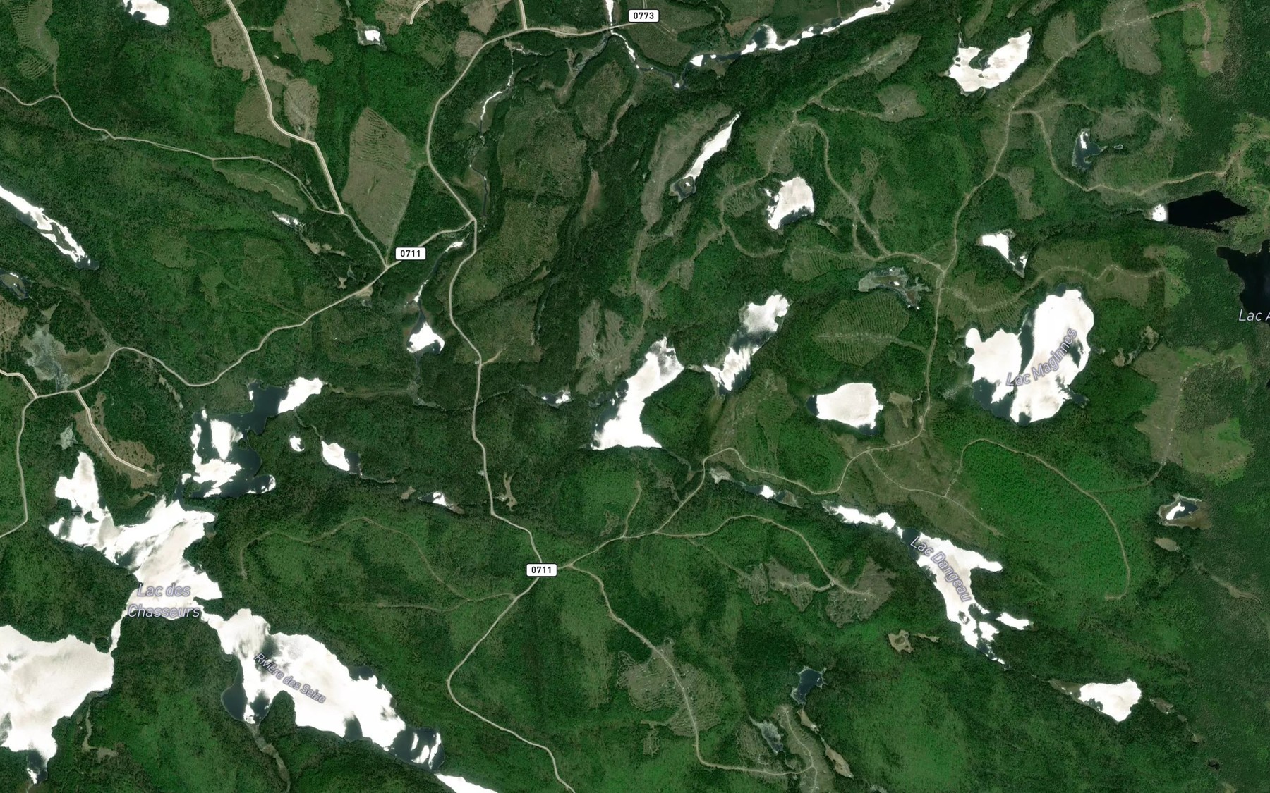 Satellite map of the Lac Spatule