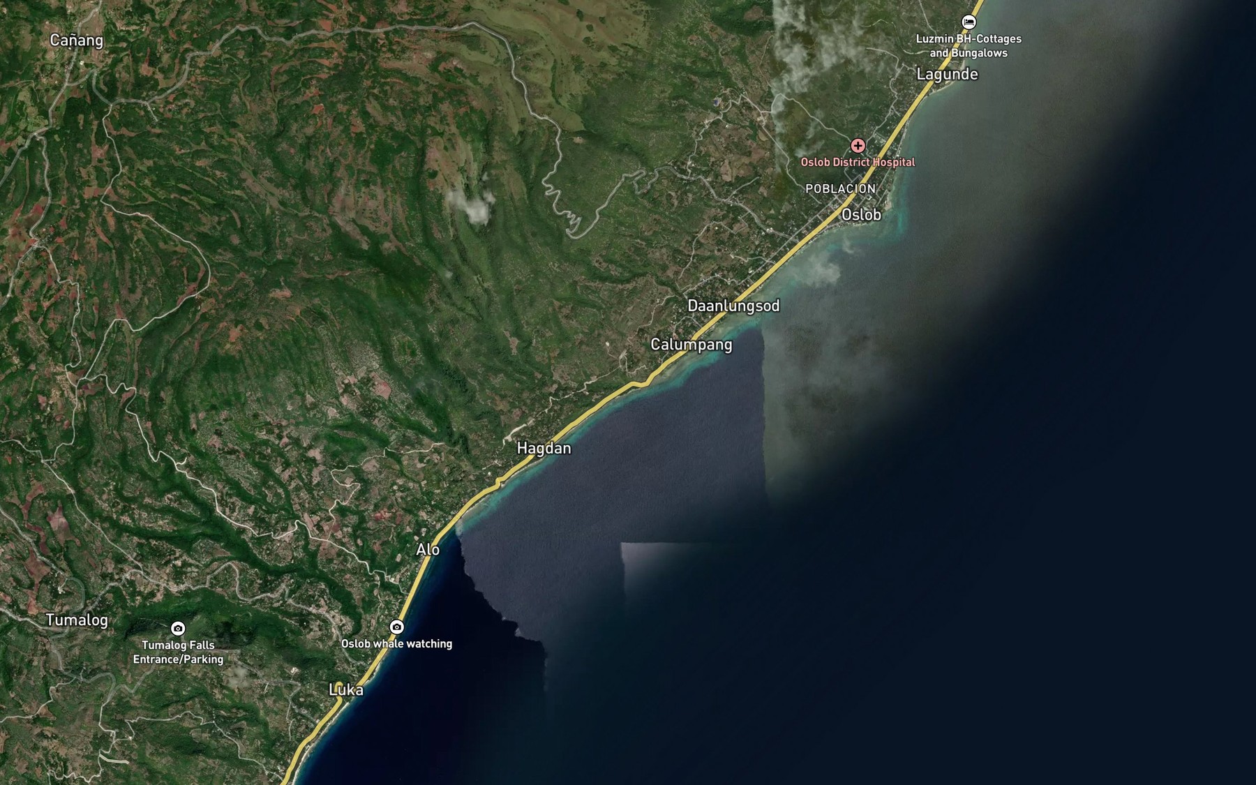 Satellite map of the Nailong River