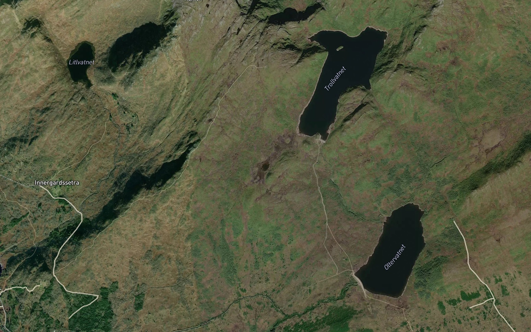 Satellite map of the Trollvasstjorna
