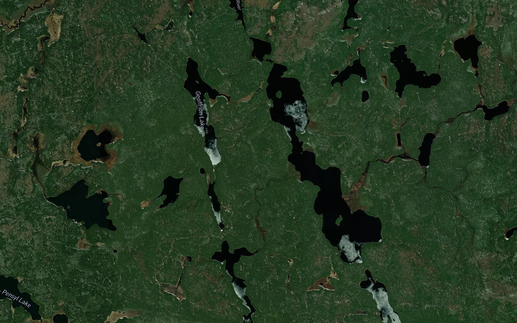 Satellite map of the Shuller Creek