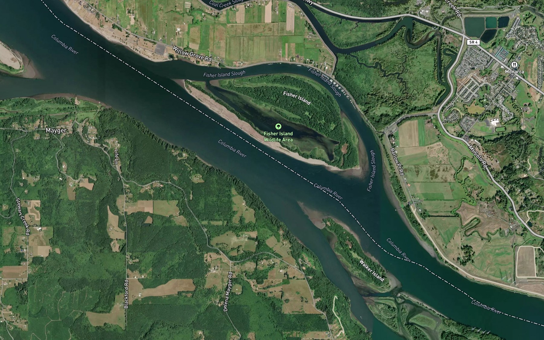 Satellite map of the Fisher Channel