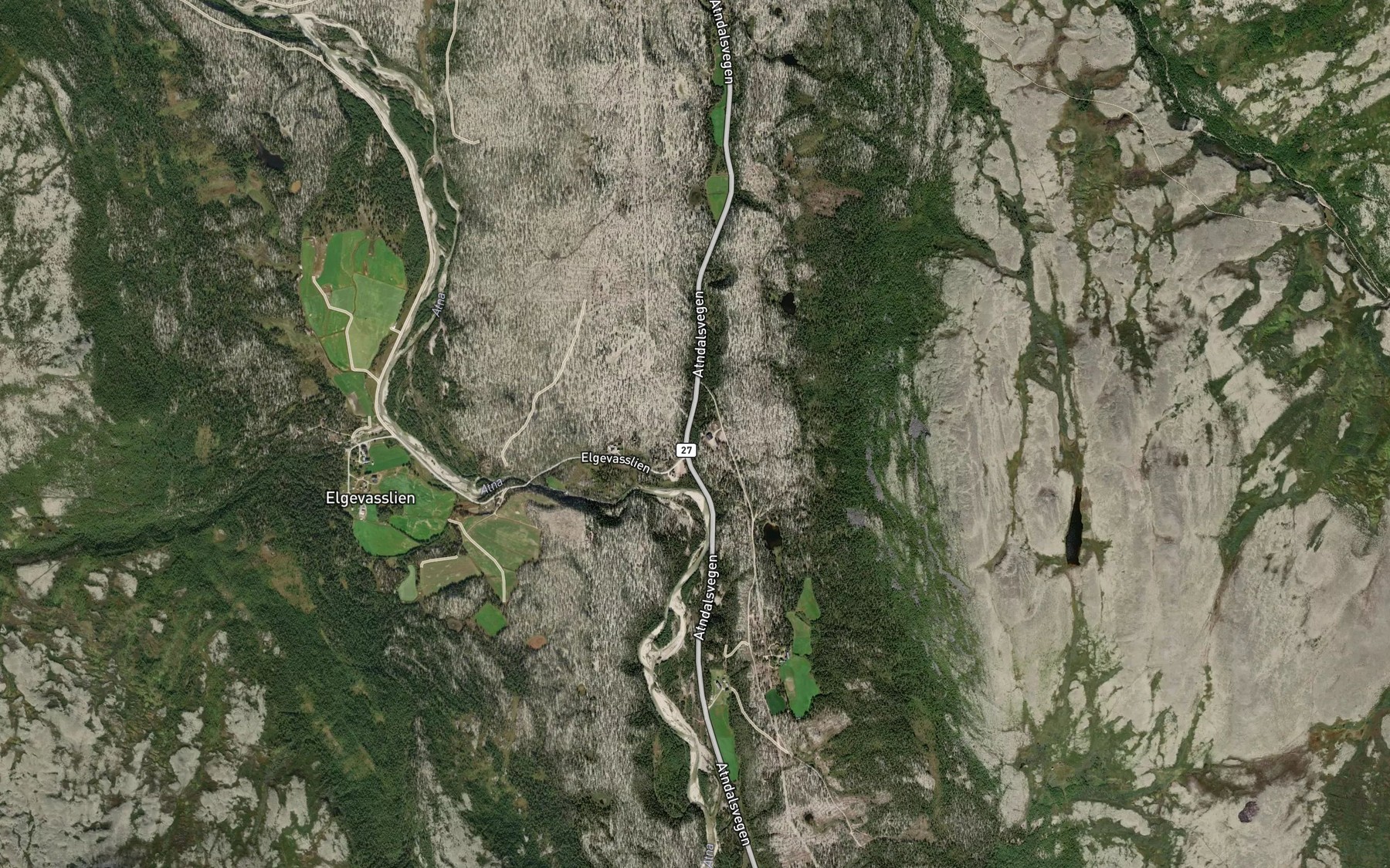 Satellite map of the Krokbekken