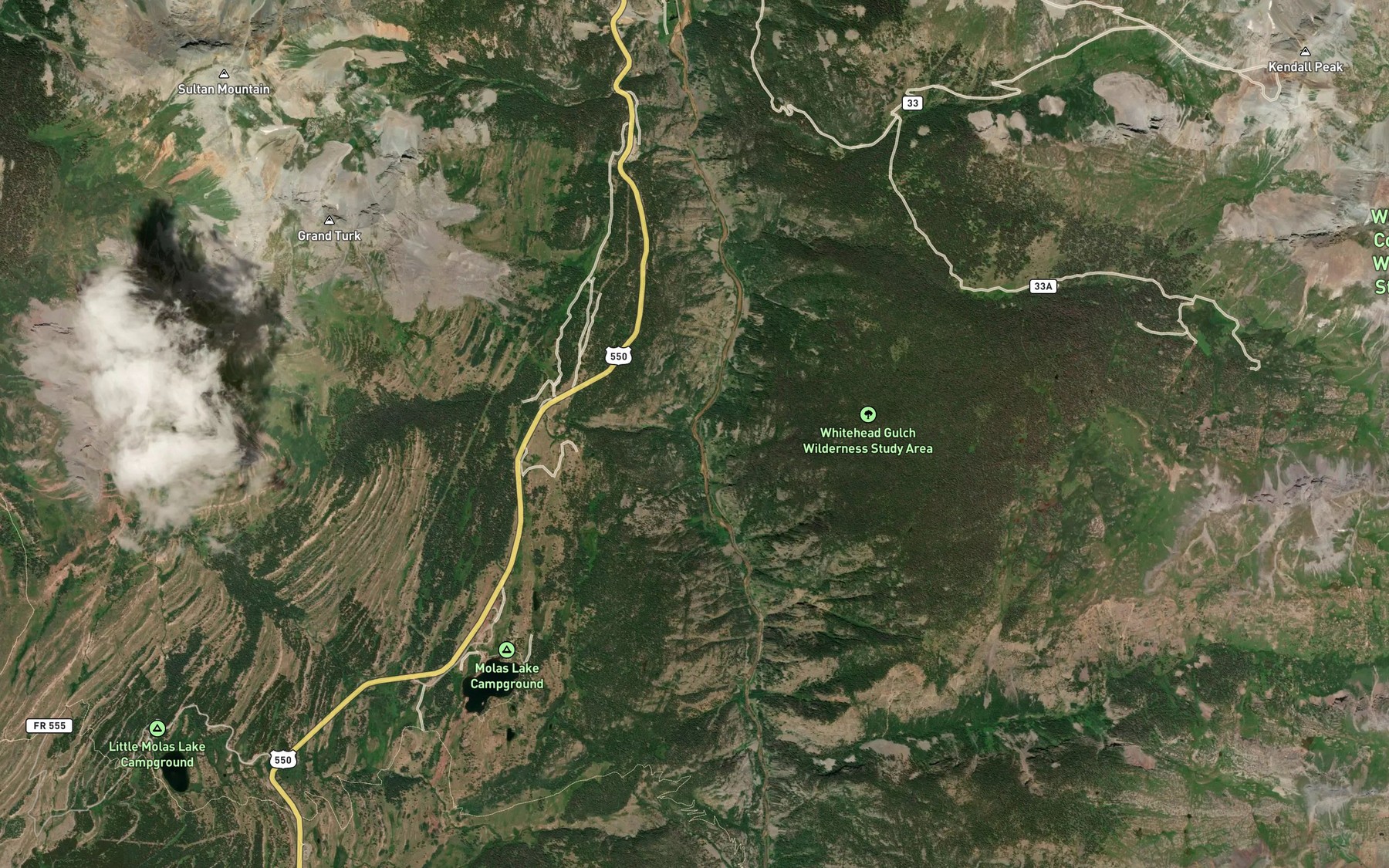 Satellite map of the Sultan Creek