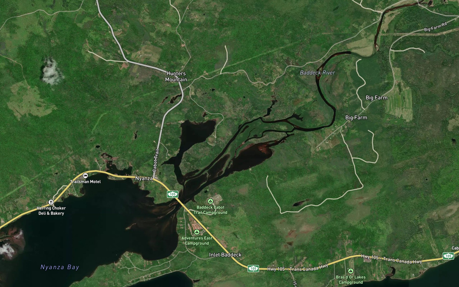 Satellite map of the Back Bay