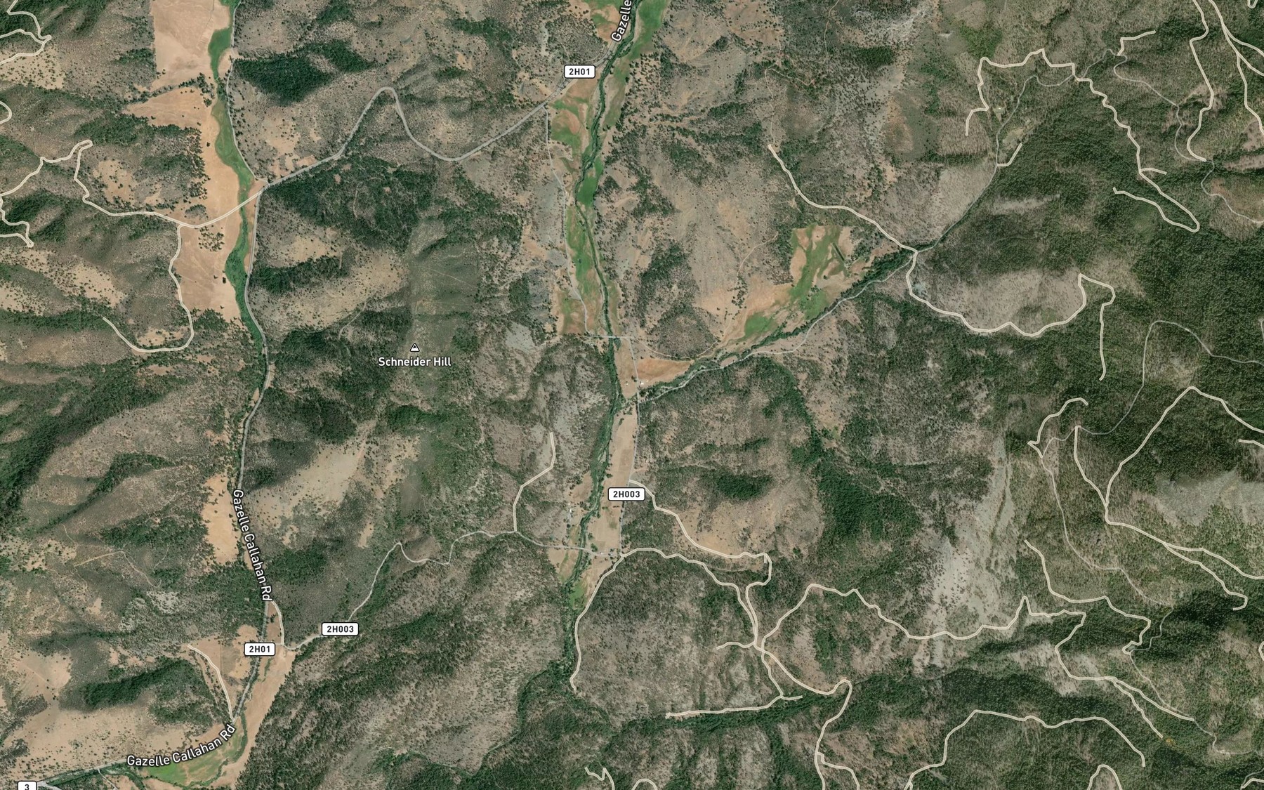 Satellite map of the Kangaroo Creek