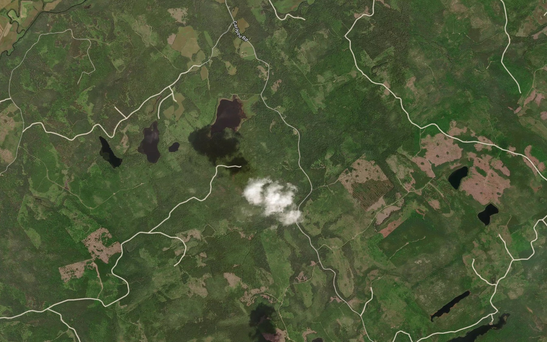Satellite map of the East Fraser Brook