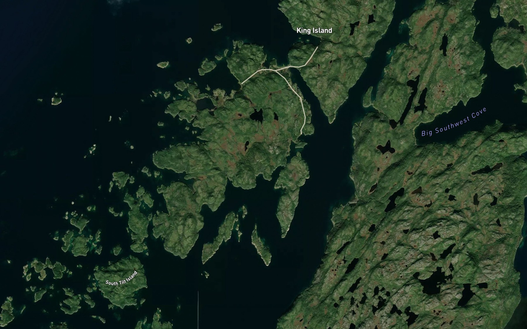 Satellite map of the Tom Murray Cove