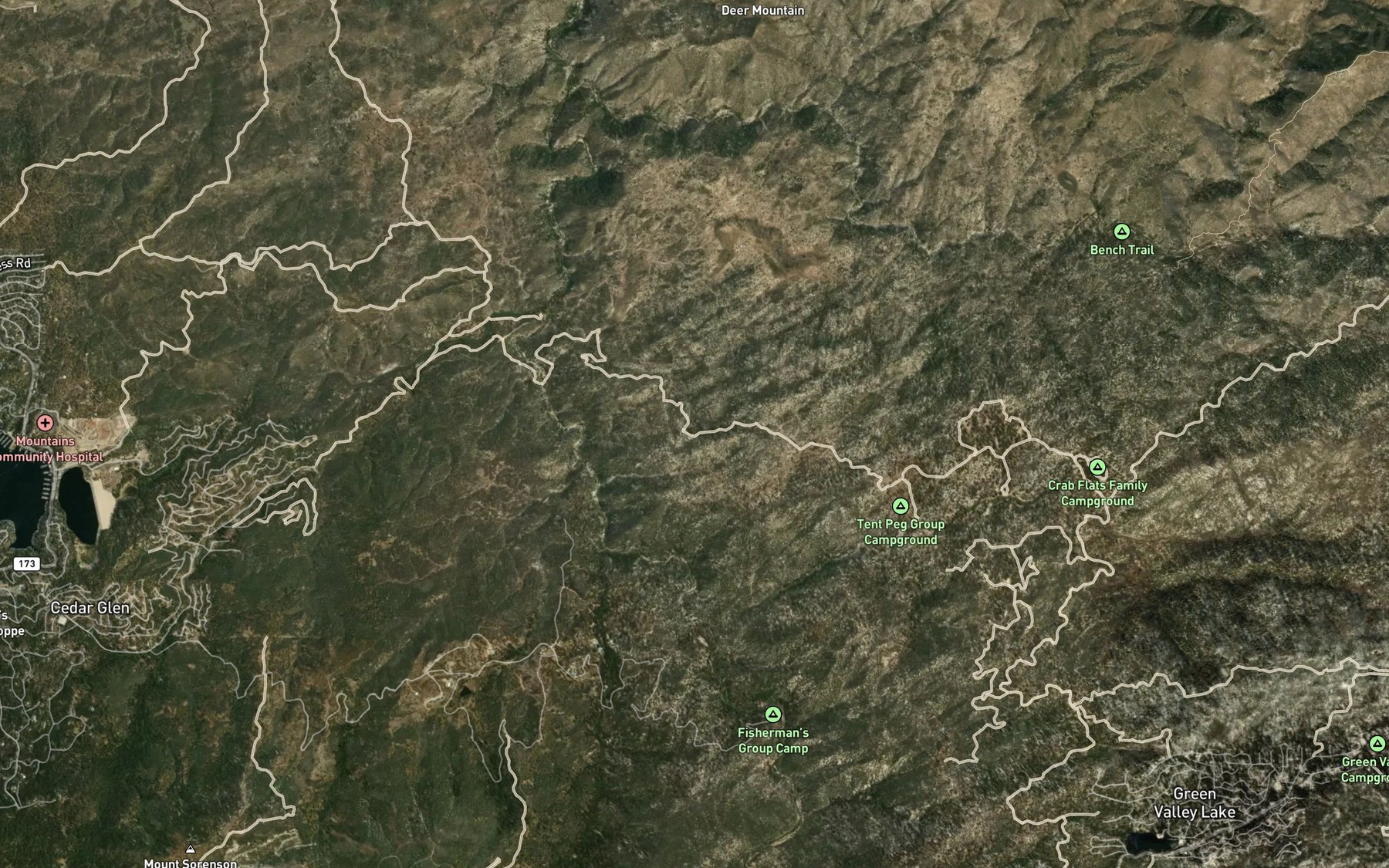 Satellite map of the Dishpan Spring