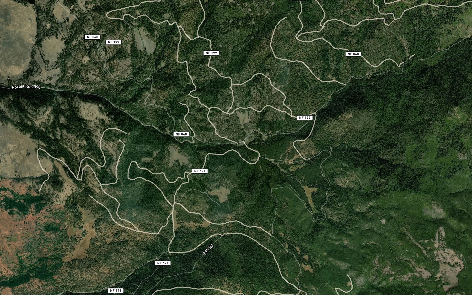 Satellite map of the Deadwood Creek