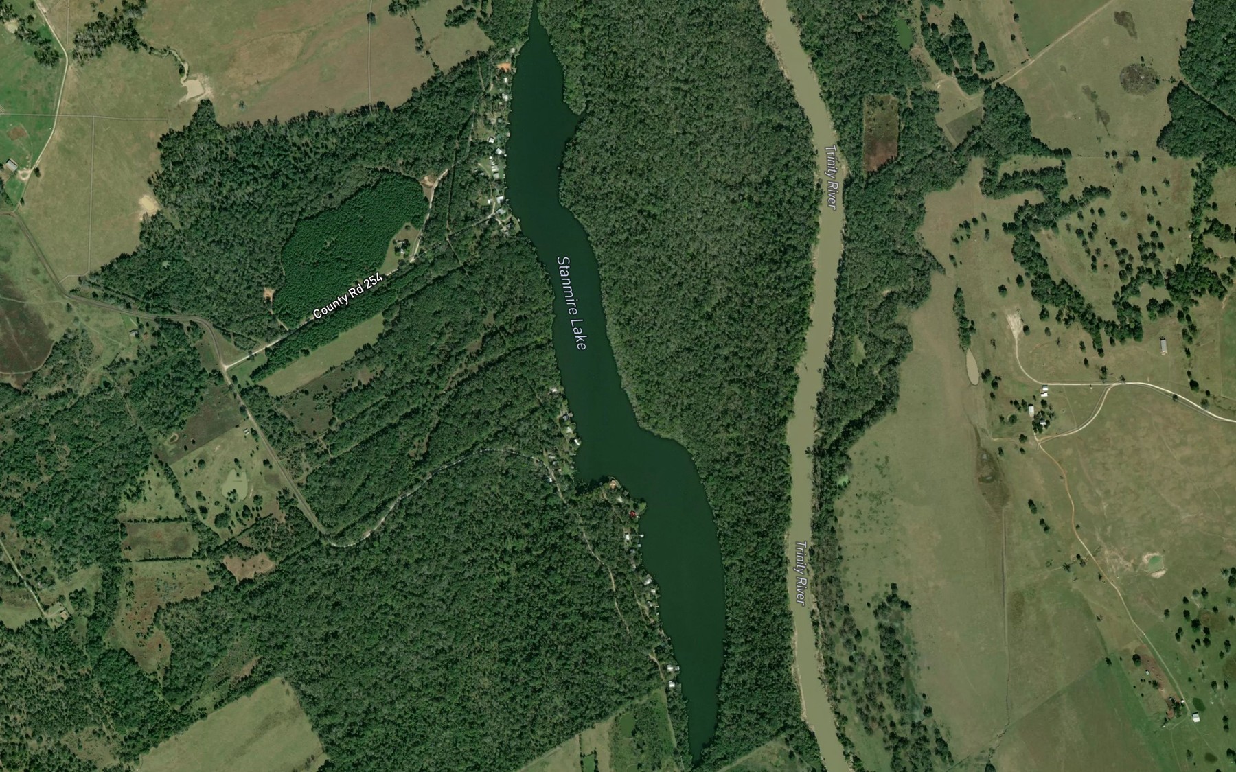 Satellite map of the Stanmire Lake