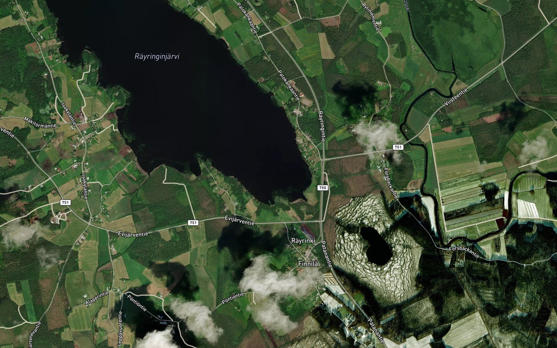 Satellite map of the Finnilanlahti