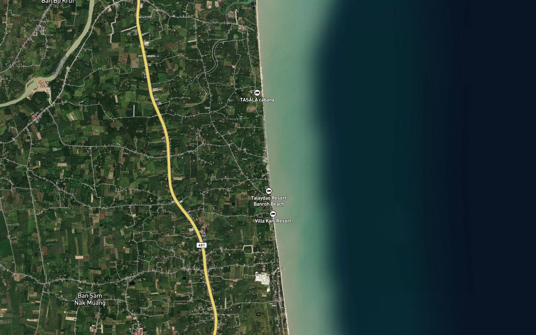 Satellite map of the Khlong Ro
