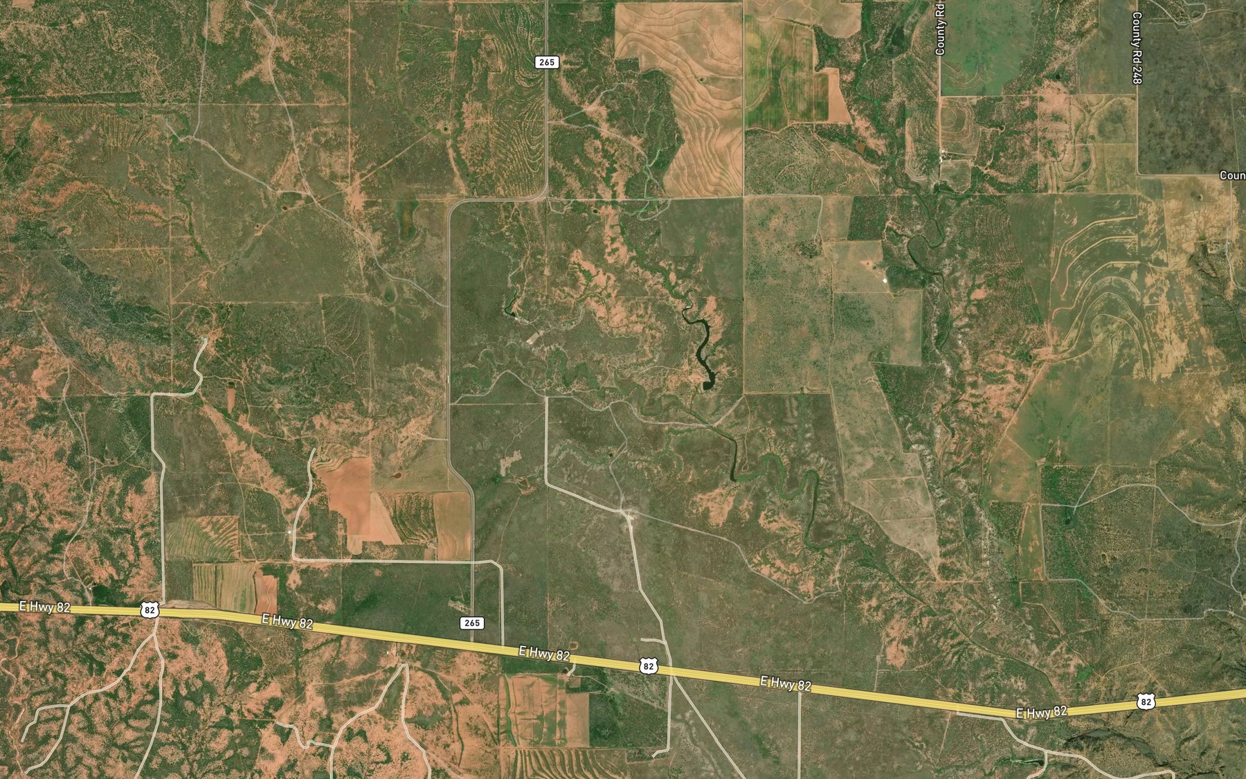 Satellite map of the Boggy Creek