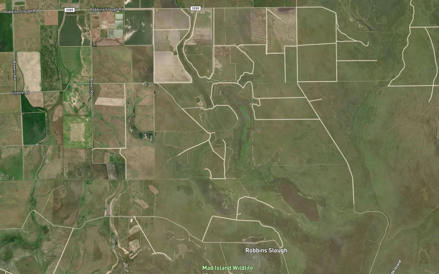 Satellite map of the Little Robbins Slough