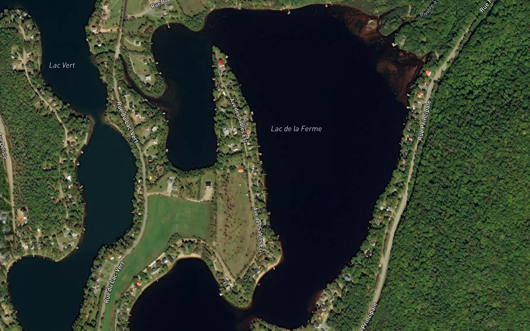 Satellite map of the Lac de la Ferme