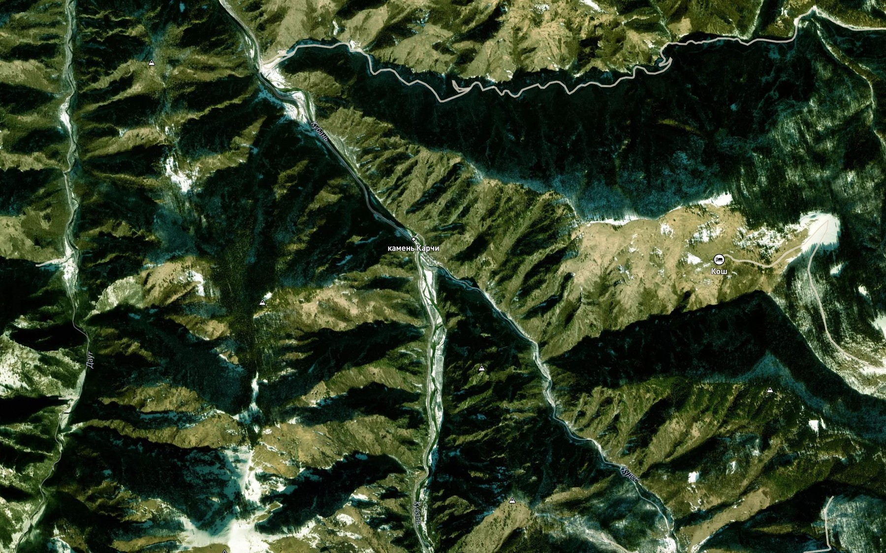Satellite map of the Khudes