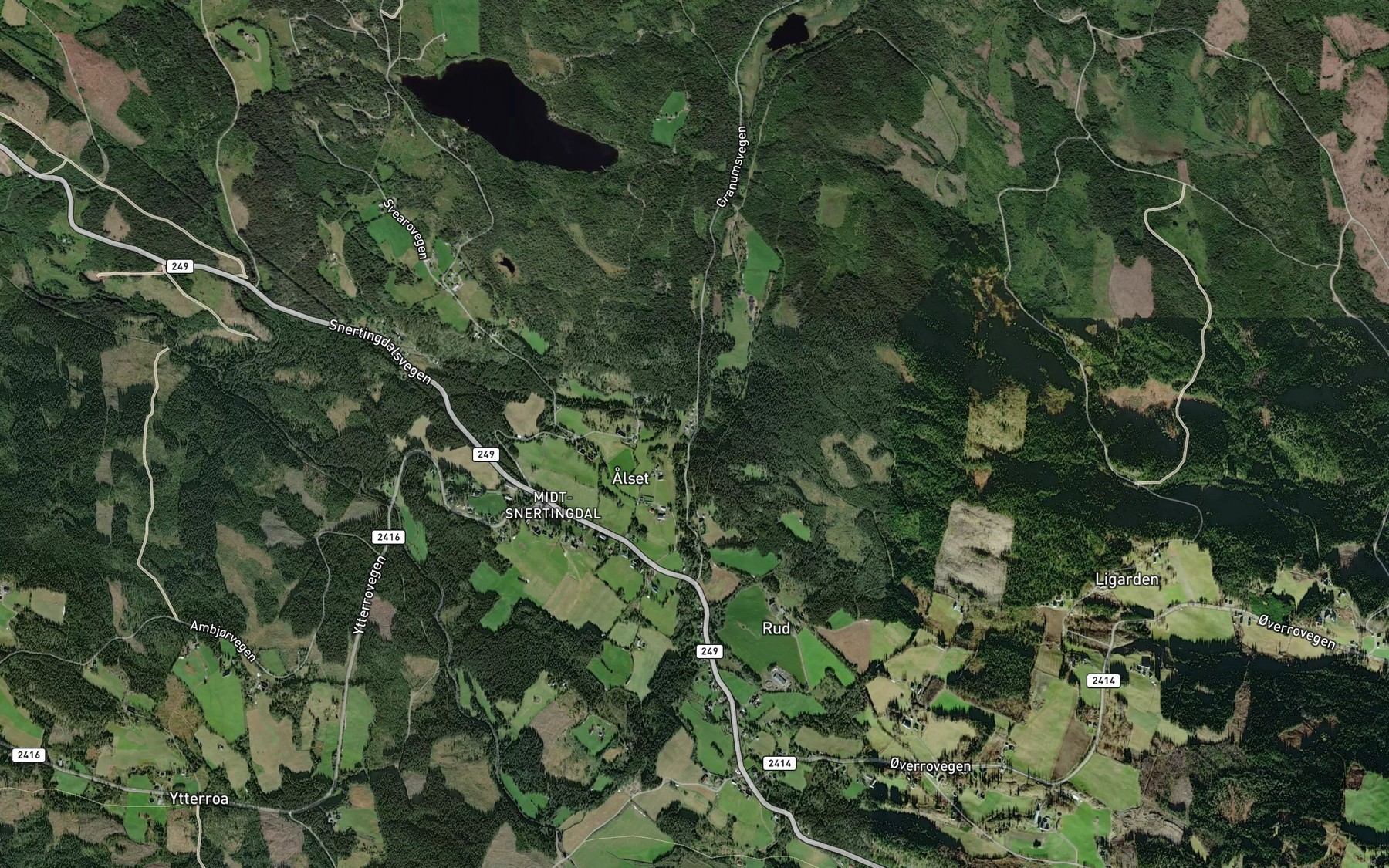 Satellite map of the Aasethelva