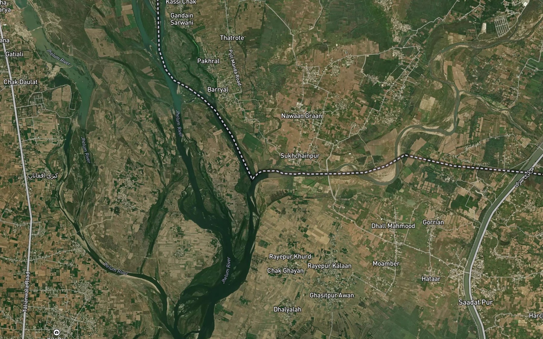 Satellite map of the Abdupur Distributary