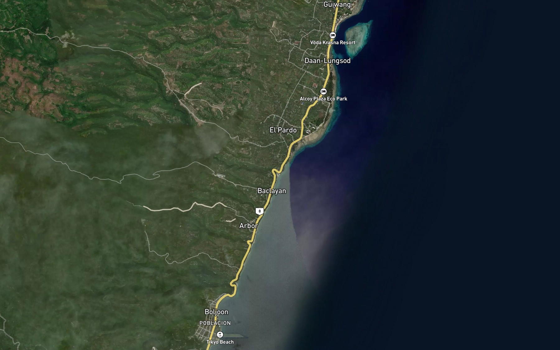 Satellite map of the Talisay Creek