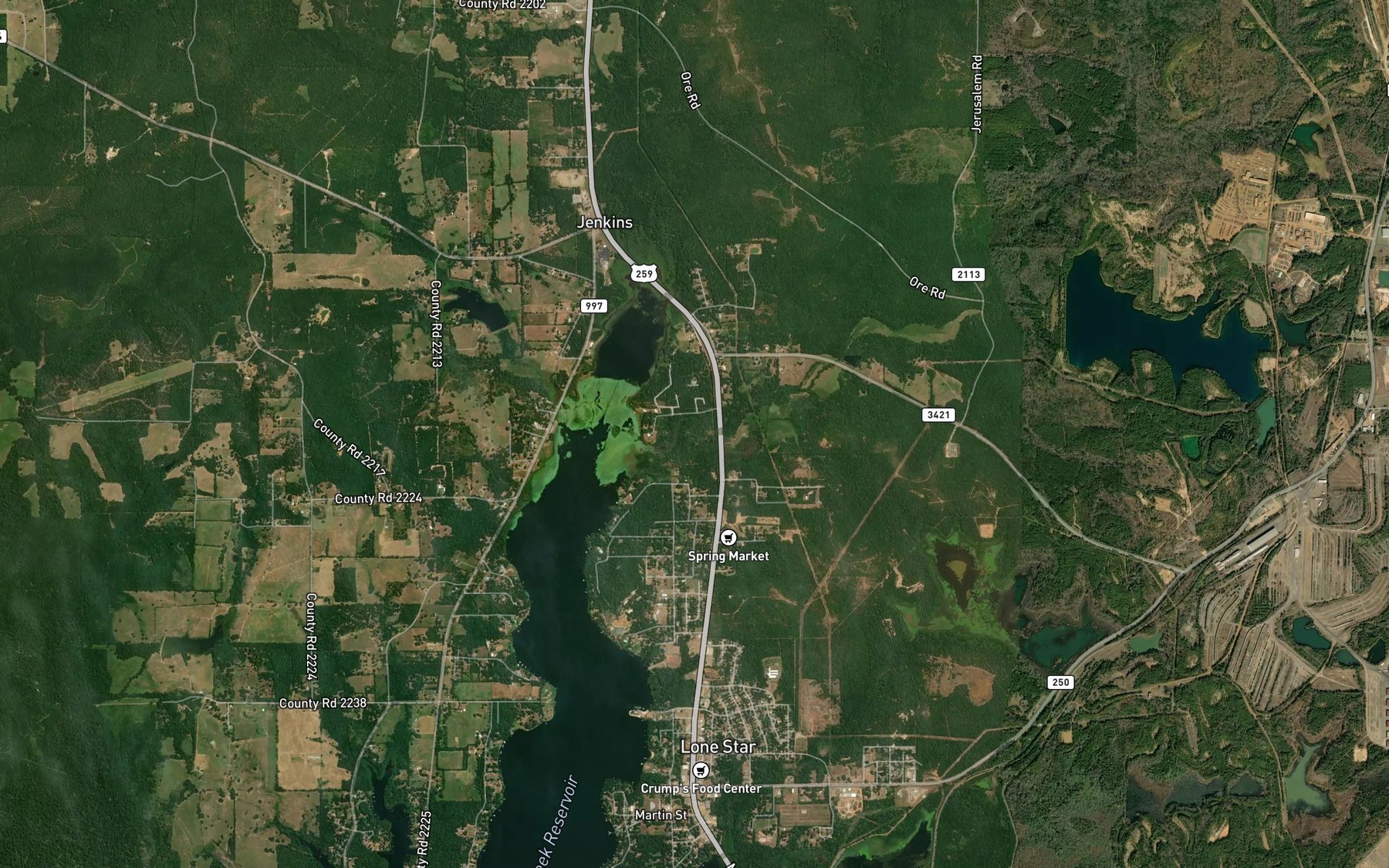 Satellite map of the South Union Creek