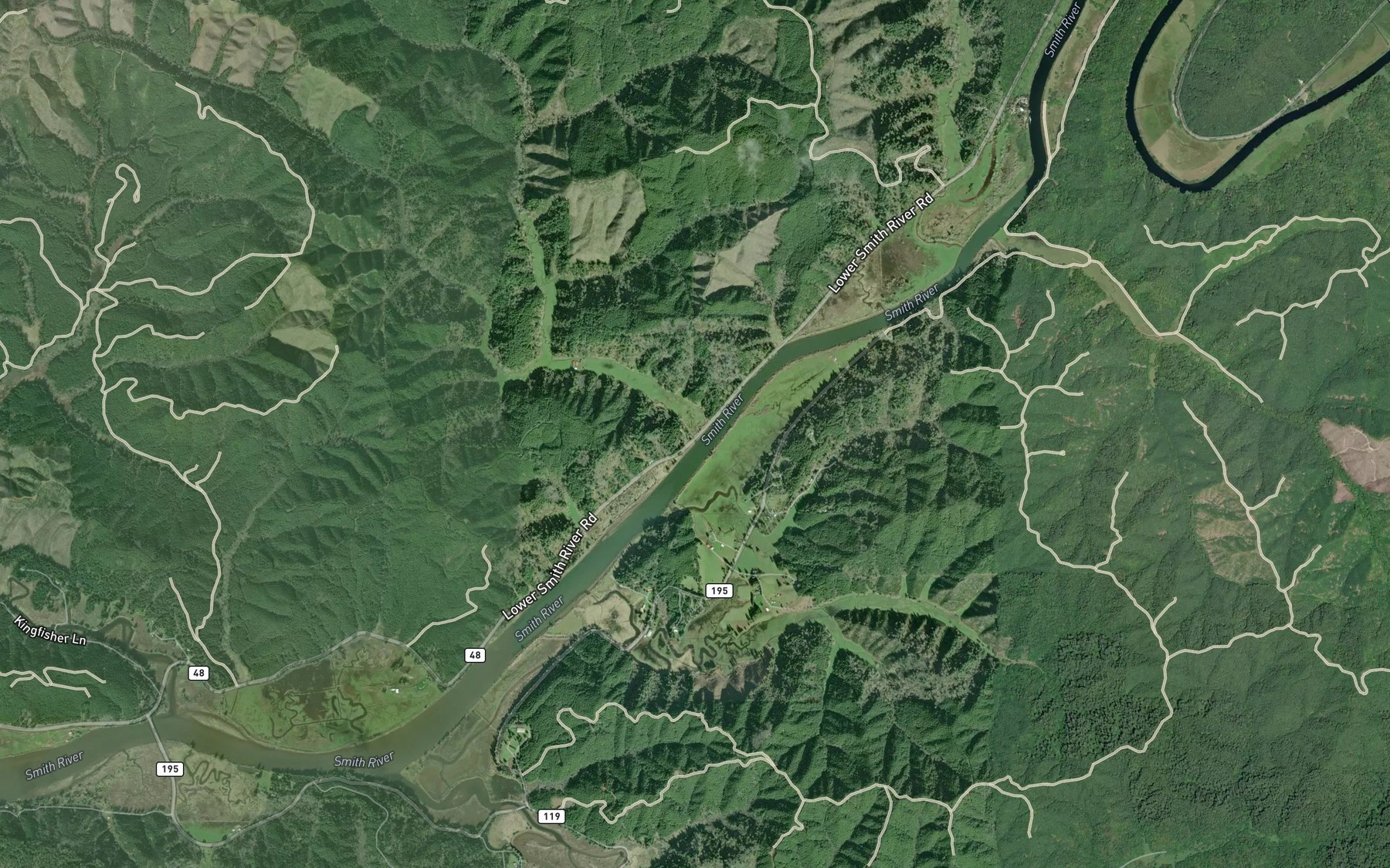 Satellite map of the Joyce Creek