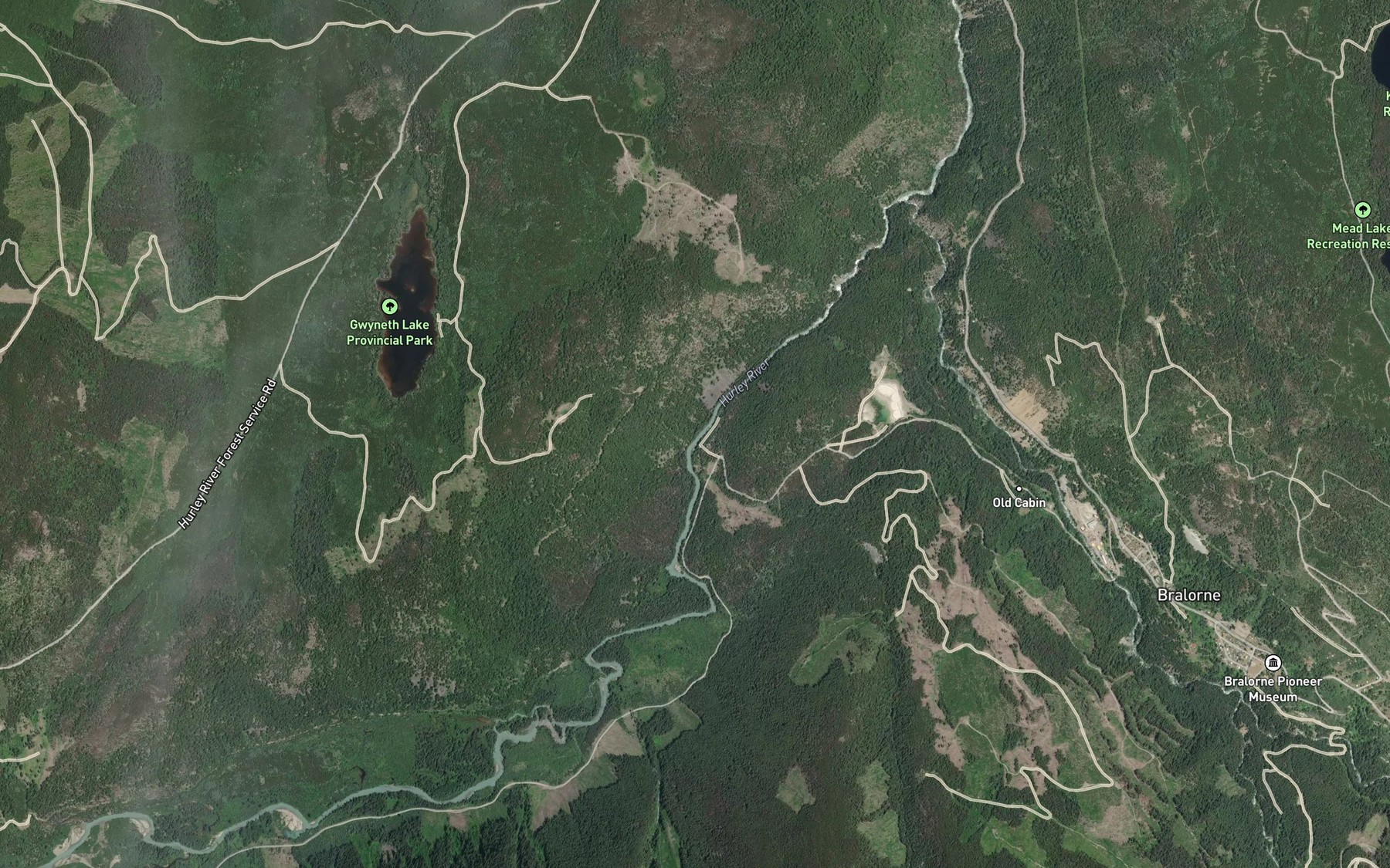 Satellite map of the Carl Creek