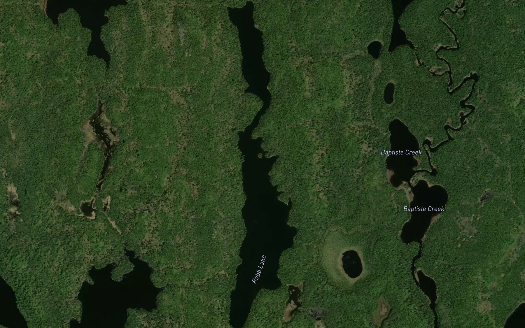Satellite map of the Robb Lake