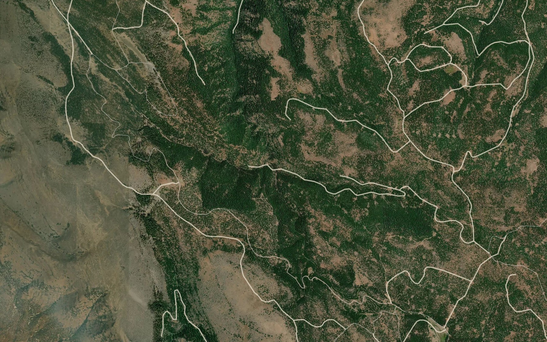 Satellite map of the Shirttail Creek