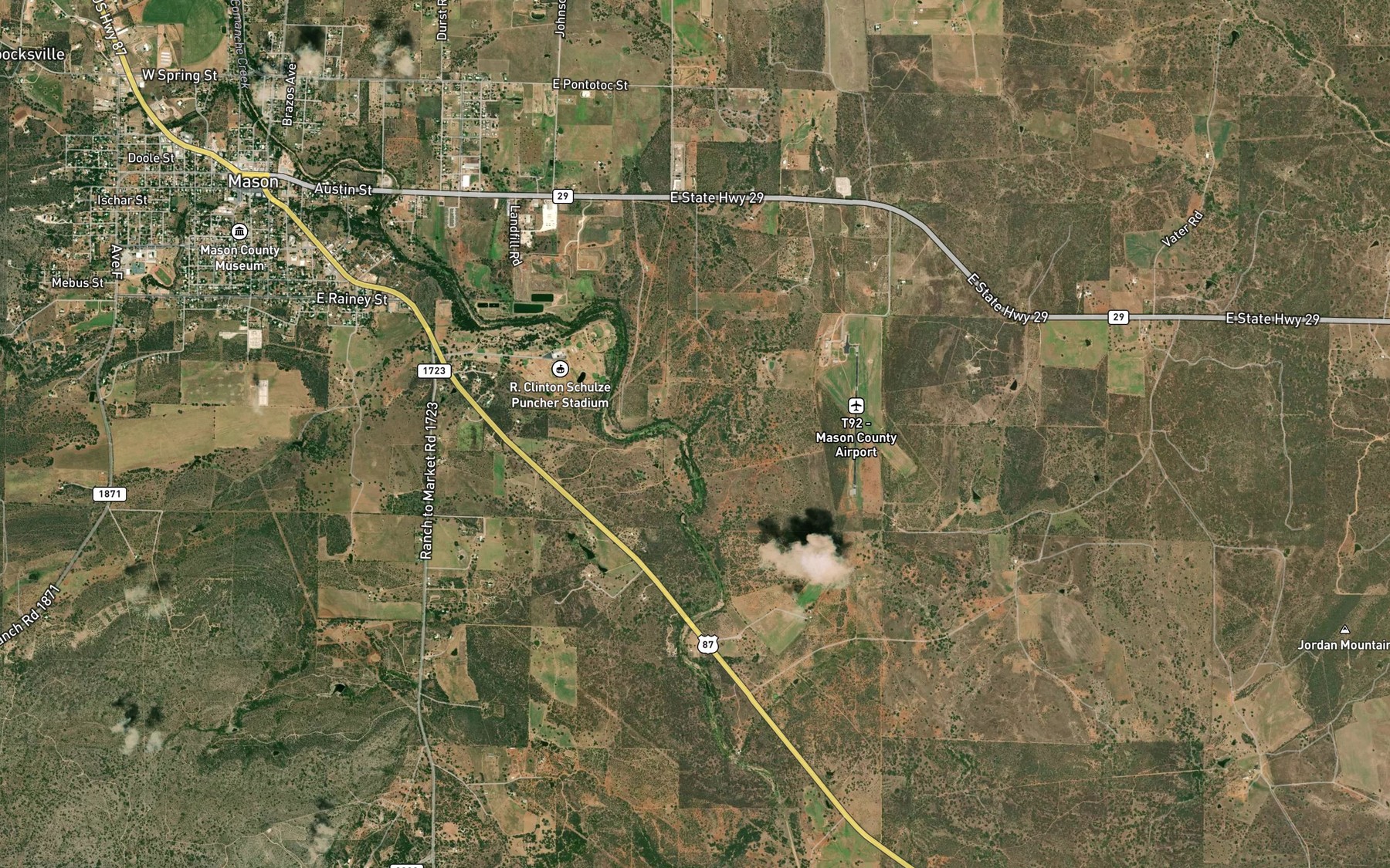 Satellite map of the Wolf Branch