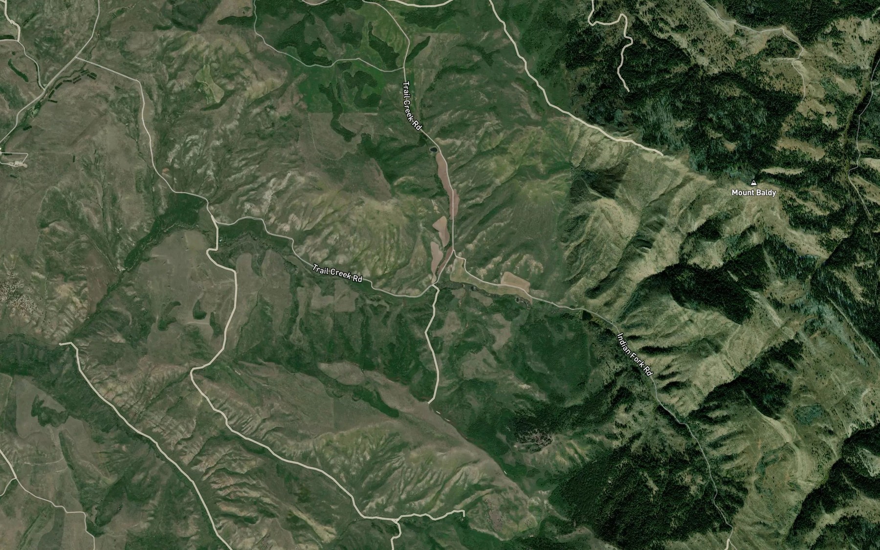 Satellite map of the Trail Creek