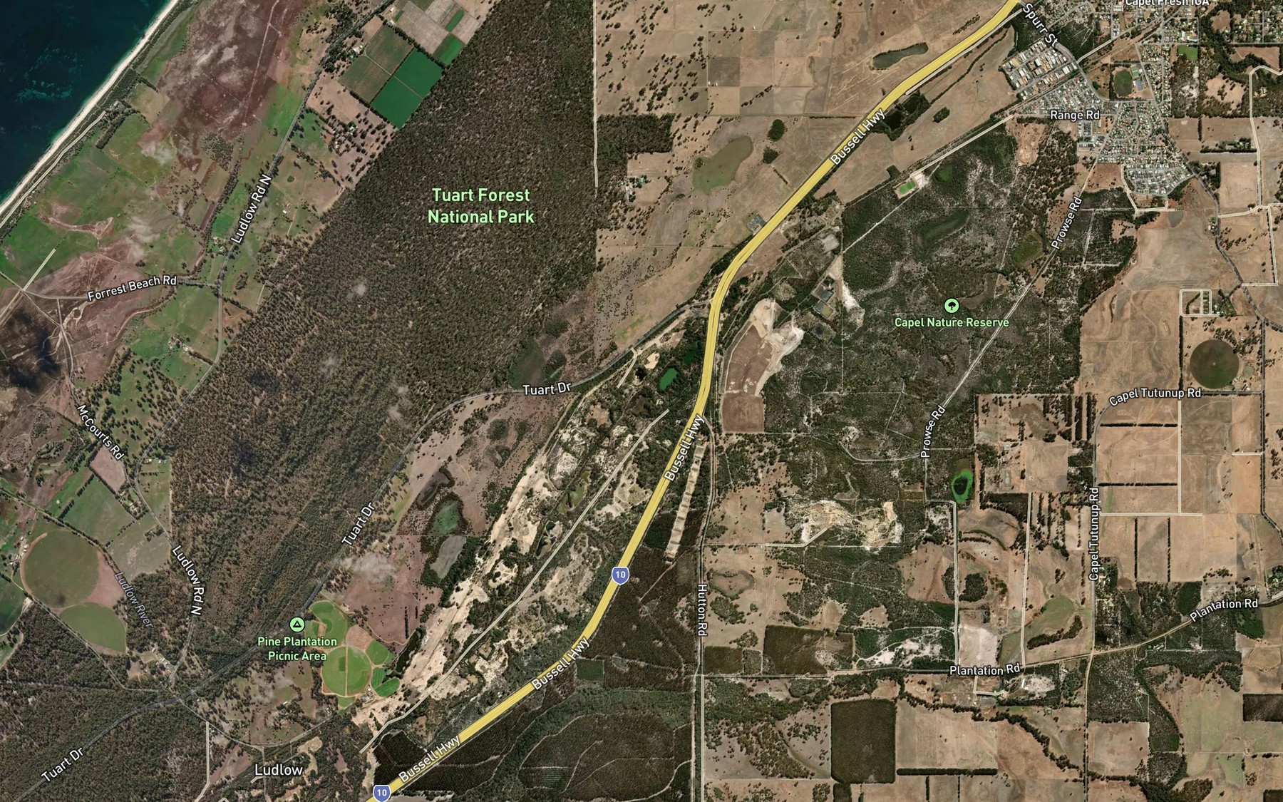 Satellite map of the Peninsula Lake
