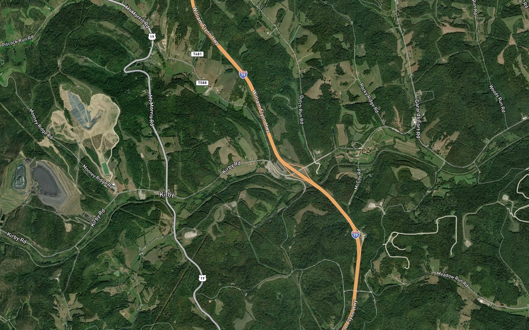 Satellite map of the Dyers Fork