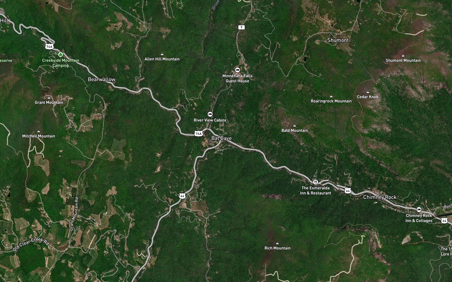 Satellite map of the Reedypatch Creek