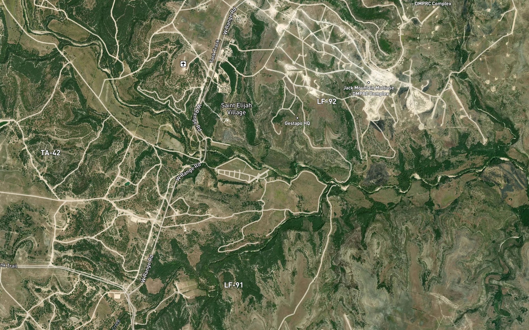 Satellite map of the Hargrove Creek