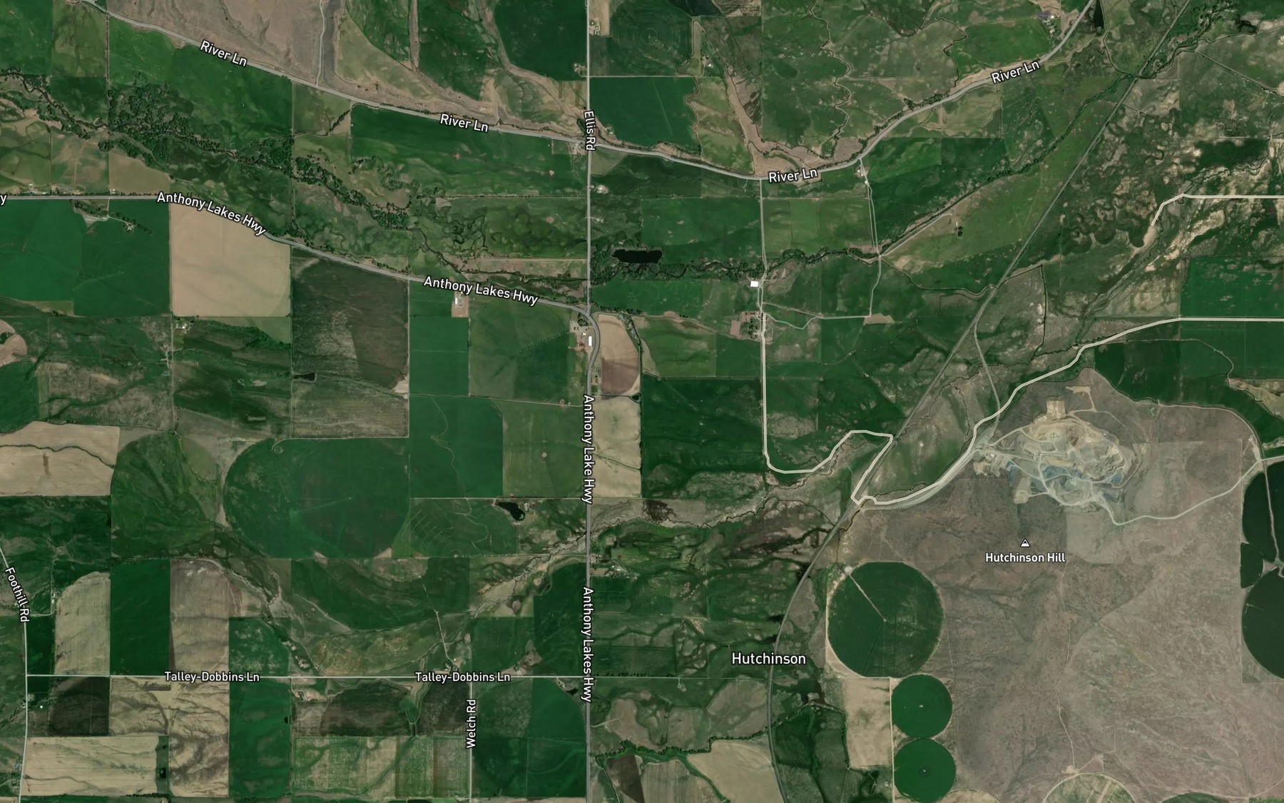 Satellite map of the Hutchinson Slough
