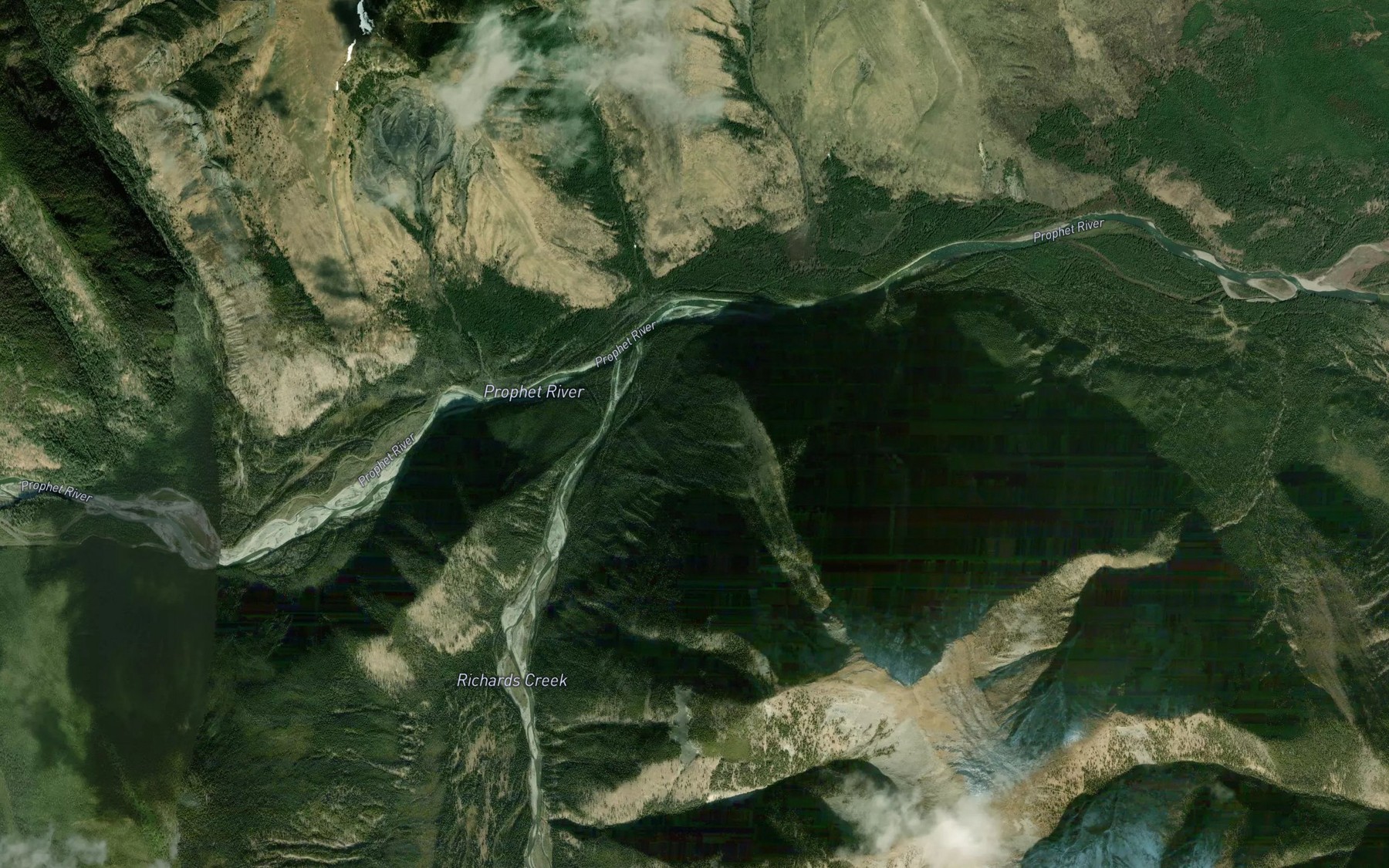 Satellite map of the Richards Creek