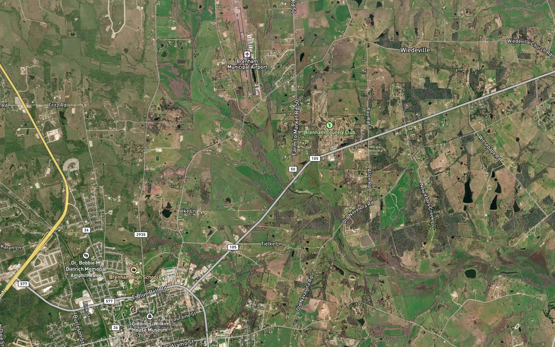 Satellite map of the Big Sandy Creek