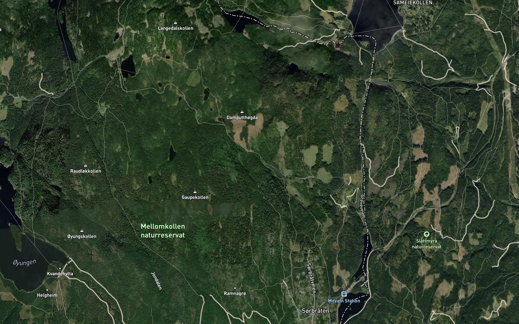 Satellite map of the Kvernbekken
