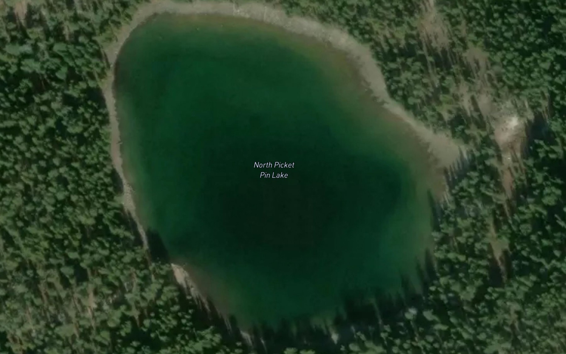Satellite map of the North Picket Pin Lake